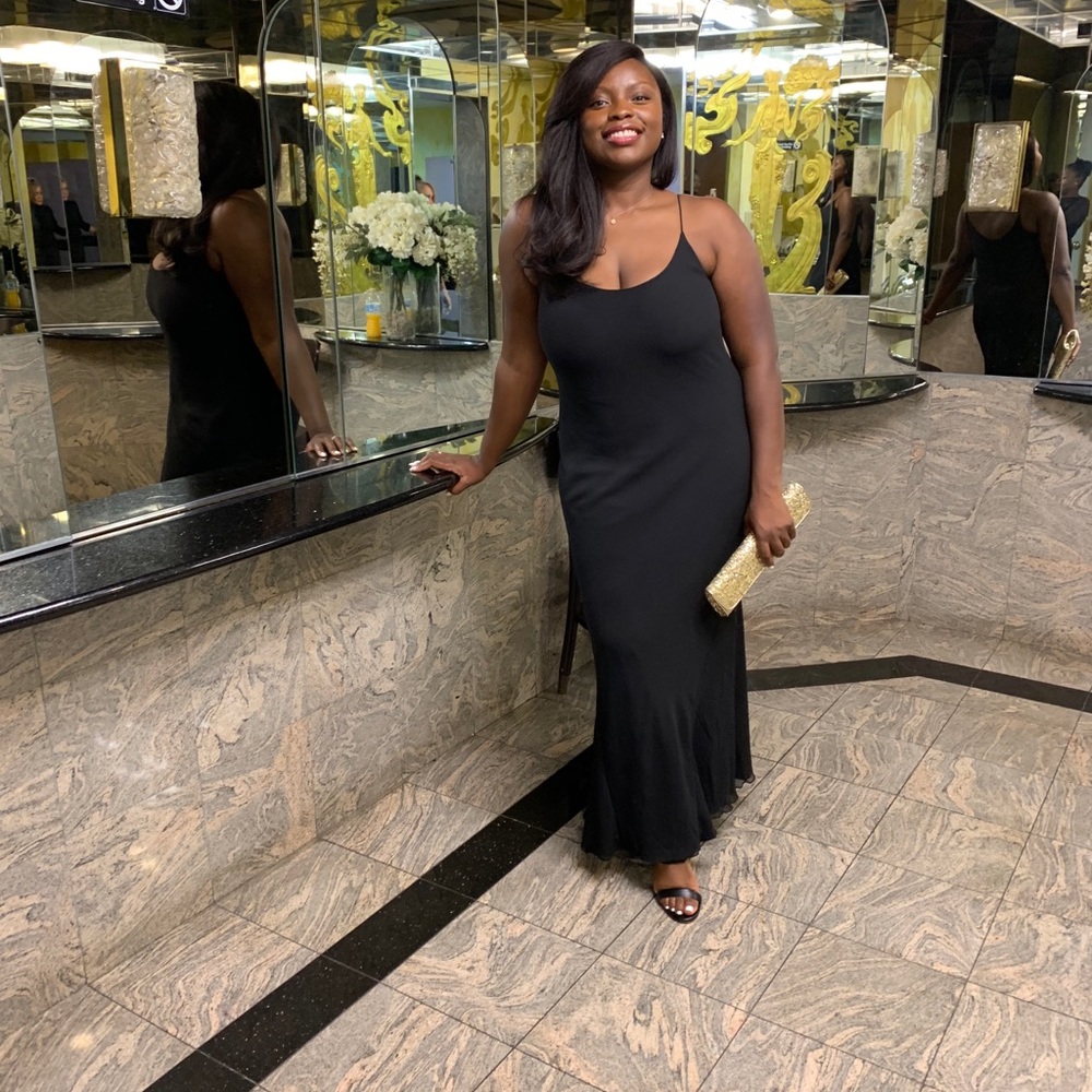 Black maxi chiffon dress